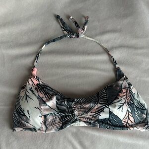 Roxy pink and black multicolored bikini top